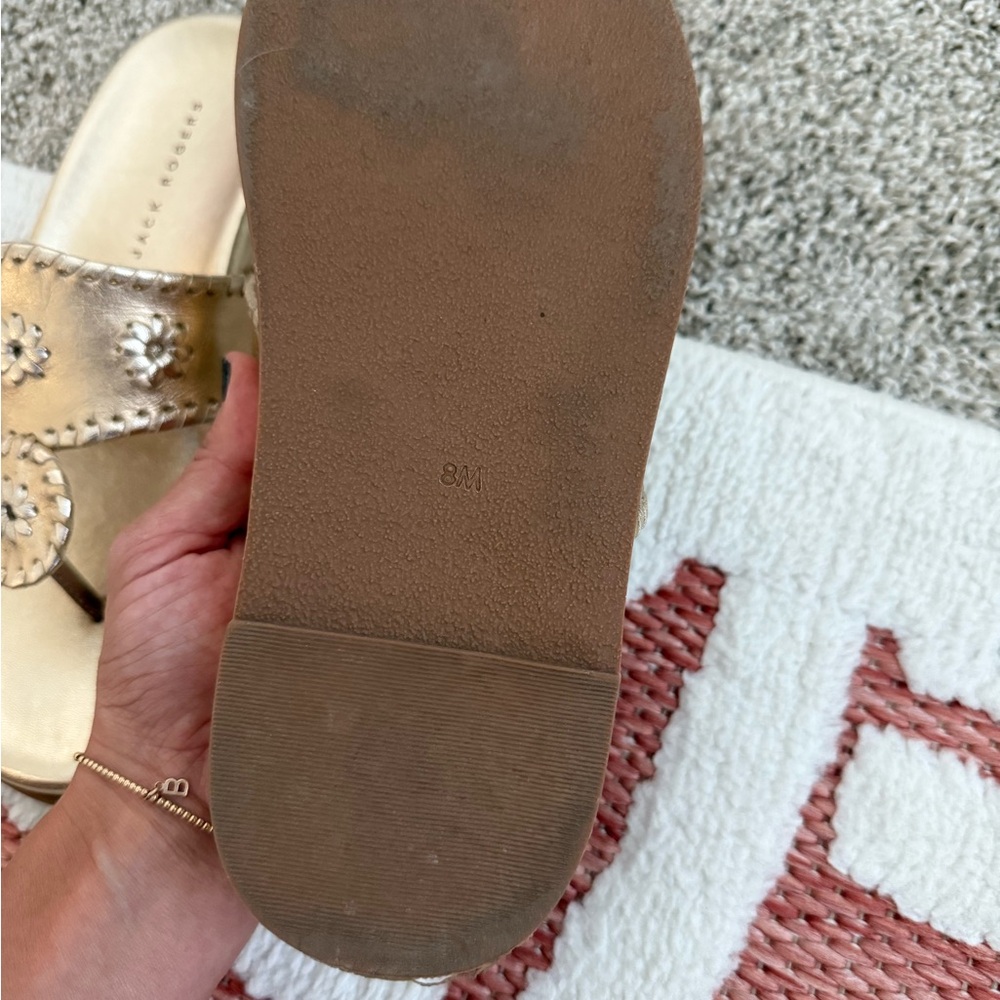 Jack Rogers Metallic Gold Floral Sandals - Picture 4 of 4